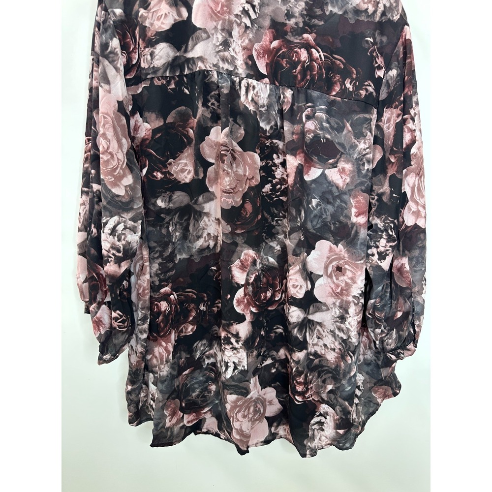Torrid Floral Georgette Tie Neck Top Blouse Plus Size 4 4X Quiet Luxury Office - Picture 12 of 13